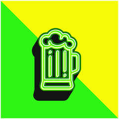 Beer Green and yellow modern 3d vector icon logo