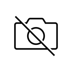 No photo camera outline icon