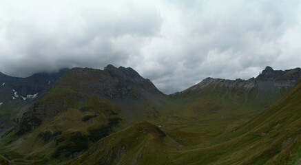 Panorama in the swiss mountains on the Richetlipass 