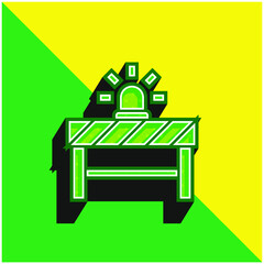 Barrier Green and yellow modern 3d vector icon logo