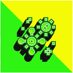 Bacterium Green and yellow modern 3d vector icon logo