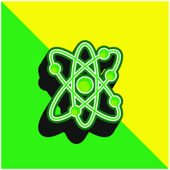 Atom Green and yellow modern 3d vector icon logo