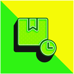 Box Green and yellow modern 3d vector icon logo