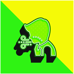Breathing Green and yellow modern 3d vector icon logo