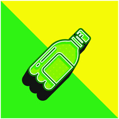 Bottle Green and yellow modern 3d vector icon logo
