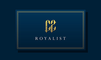 Royal vintage intial letter CZ logo.