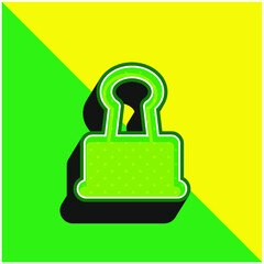 Big Clip Green and yellow modern 3d vector icon logo