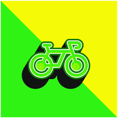 Bike Green and yellow modern 3d vector icon logo