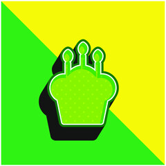 Birthday Cake Green and yellow modern 3d vector icon logo