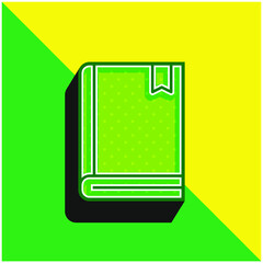 Book Green and yellow modern 3d vector icon logo
