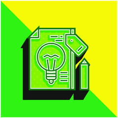 Branding Green and yellow modern 3d vector icon logo