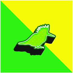 Bird Silhouette Green and yellow modern 3d vector icon logo
