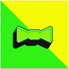 Bow Tie Green and yellow modern 3d vector icon logo