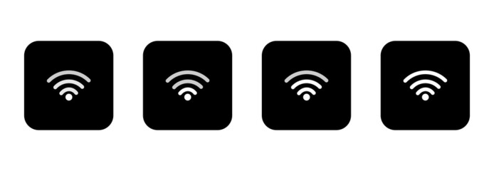 wi-fi icon set, wi-fi signal icon set, wi-fi symbol