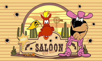 Gangster robber and his faithful assistant workaholic - a fun horse