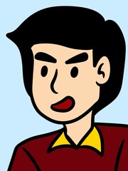 cute man cartoon on white background