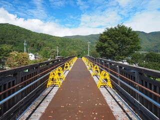 山へ伸びる歩道