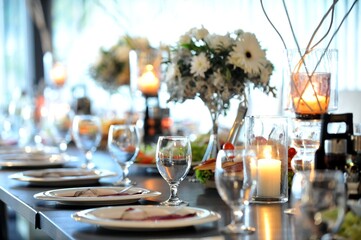 wedding holiday arrangement table setting.