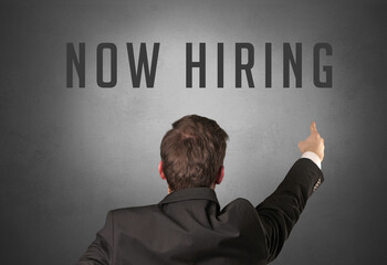 Rear view of a businessman, powerfull business concept