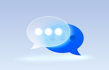 Glass chat transparent icon, collection sign. Vector