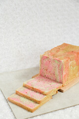 Rainbow on toasted bread. Rainbow bread toast.
