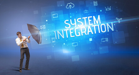 defending with umbrella from cyber attack