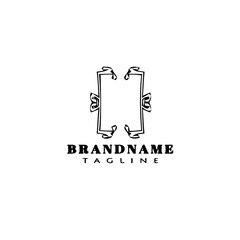 brackets logo cartoon icon design concept black isolated vector illustration