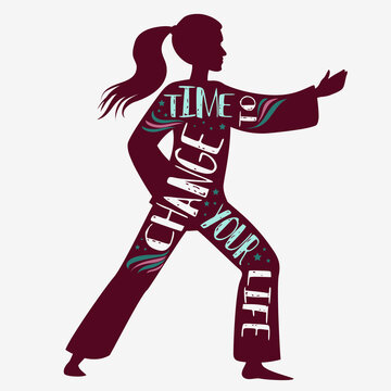recommend clip art: Time to change your life. Fitness vector illustration