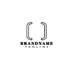 brackets logo cartoon icon design template black isolated style illustration