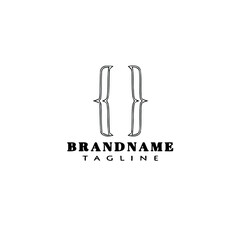 brackets logo cartoon icon design template black flat vector illustration