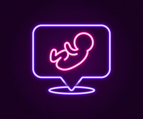 Glowing neon line Baby icon isolated on black background. Colorful outline concept. Vector