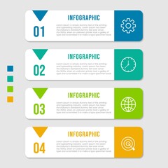 Business process infographic template. Thin line design with numbers 4 options or steps. Vector illustration graphic design