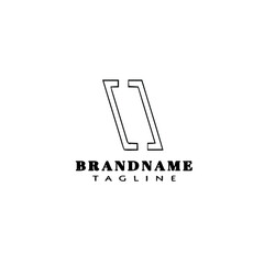 brackets logo cartoon icon design template black vector illustration