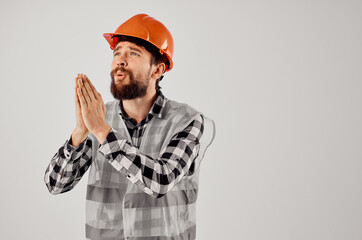 engineer orange helmet blueprints Professional studio industry