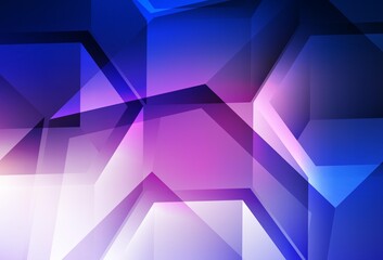 Fototapeta premium Dark Pink, Blue vector texture with poly style with cubes.