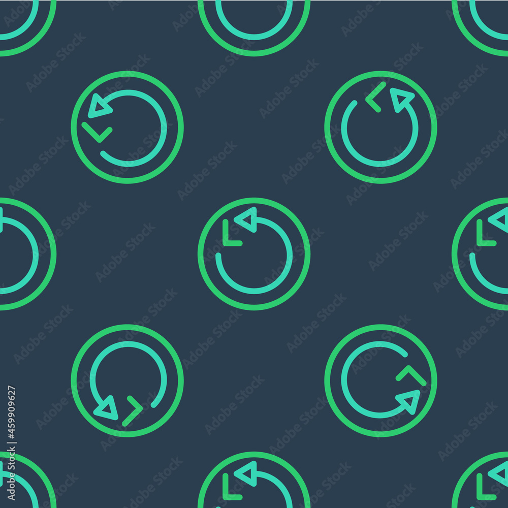 Poster line radius icon isolated seamless pattern on blue background. vector