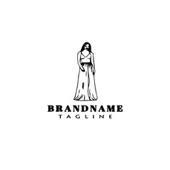 bridesmaid logo cartoon icon design template black isolated vector illustration