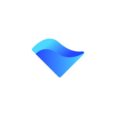V blue logo illustration.