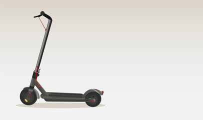 realistic illustration of electric scooter with copy space