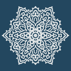 Monochrome mandala isolated on white background