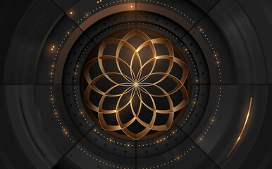 Abstract black and gold geometric shapes background