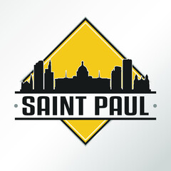 Saint Paul, St Paul, MN, USA Skyline Logo. Adventure Landscape Design Vector Illustration.