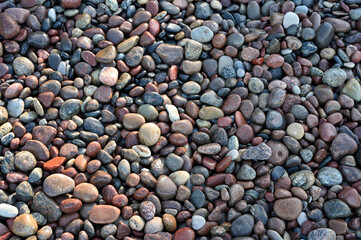 Sea pebbles. Background of pebbles.