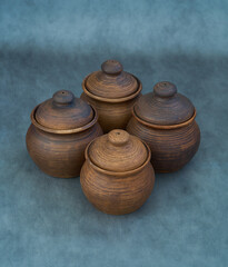 Ceramics, a ceramic product made with your own hands, made on a potter's wheel, a jug, a mug, clay.