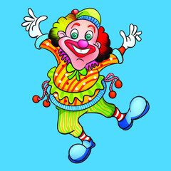 vector dancing clown illustration
