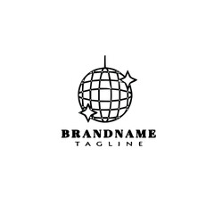 disco ball logo icon cartoon design template vector