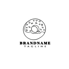 donuts logo icon cartoon design template vector