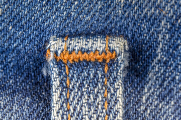 Den Helder, the Netherlands. August 2021. Close up of a zipper and denim jeans.
