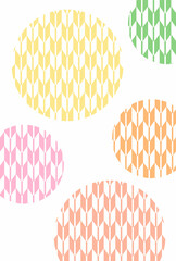  ポップでカラフルな和模様背景　はがきサイズ　