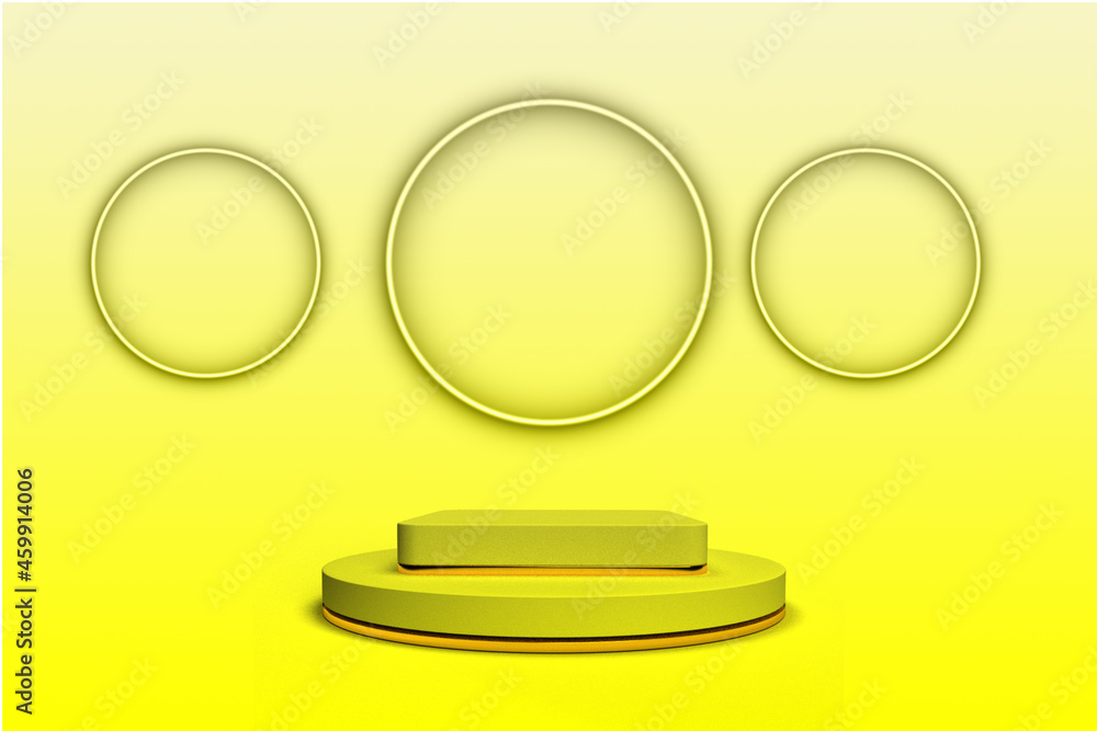 Aufkleber 3d rendering geometric shape, stage for awards on website in modern. podium and minimal abstract bac